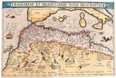 Geography Map of Northern Africa from Theatrum Orbis Terrarum by Abraham Ortelius by Abraham Ortelius