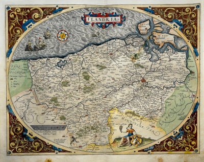 Map of Flanders, from Theatrum Orbis Terrarum by Abraham Ortelius by Abraham Ortelius