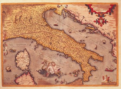 Map of Italy by Abraham Ortelius