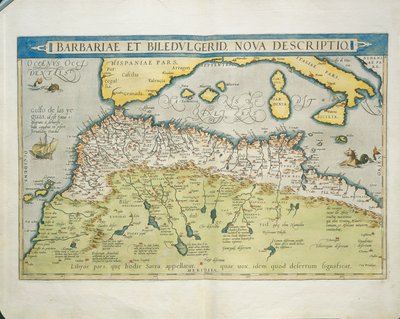 Map of Northern Africa, from Theatrum Orbis Terrarum by Abraham Ortelius