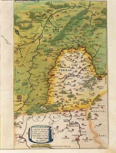 Map of Vermandois, from Theatrum Orbis Terrarum by Abraham Ortelius by Abraham Ortelius