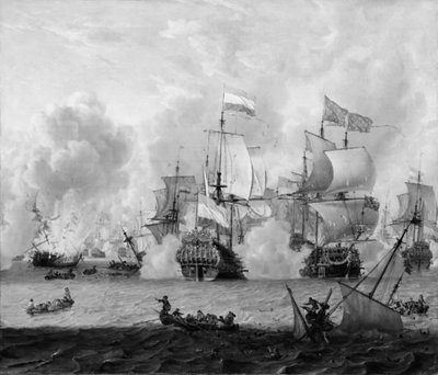 Encounter between the English and the Dutch Fleets at La Hogue 29th May 1692 by Abraham Storck