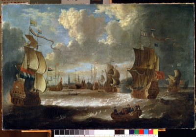 Ships in a Lagoon by Abraham Storck