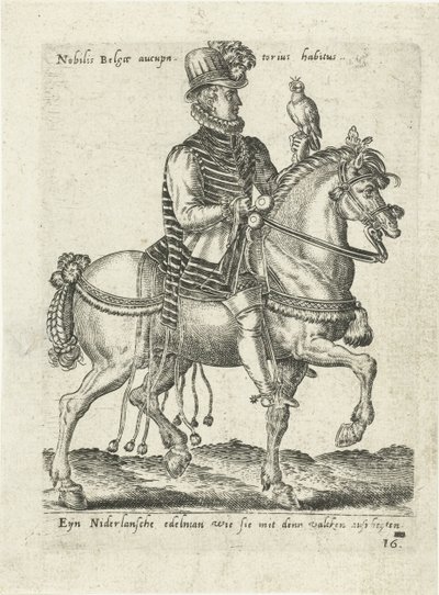Dutch Nobleman on Falcon Hunt on Horseback by Abraham de Bruyn (attributed to)