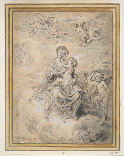 Virgin and Child in Heaven, with Putti by Abraham van Diepenbeeck