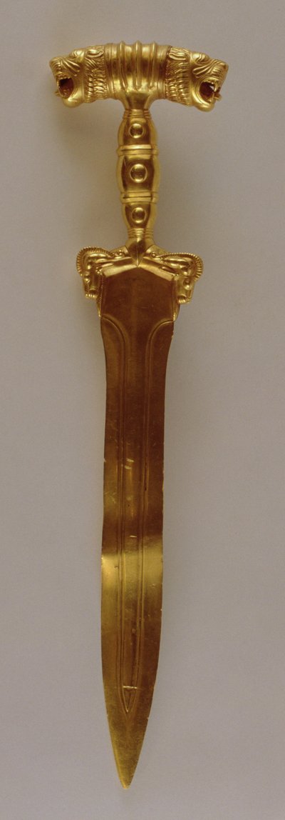 Sword with double lion head hilt decoration, from Hamadan, Iran by Achaemenid