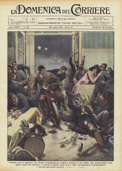 In Turin, to the fright of customers quietly sipping their drinks by Achille Beltrame