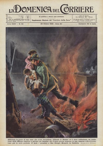 Breaking Down the Door of a Burning House by Achille Beltrame