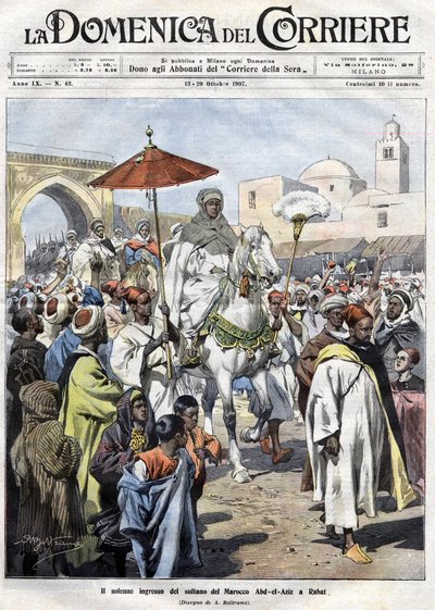Abd al-Aziz Entered Rabat in Morocco in October 1907 by Achille Beltrame