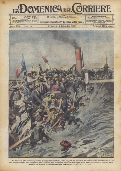 In Arcachon (France) a Floating Pontoon Collapses Under the Weight of a Crowd by Achille Beltrame