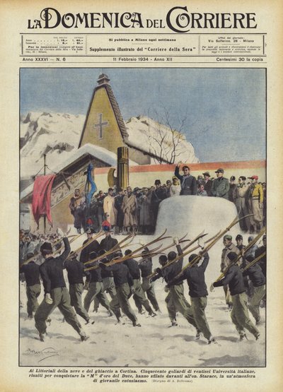 At the Littoriali of Snow and Ice in Cortina by Achille Beltrame