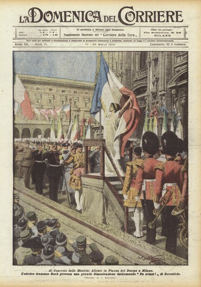 At the Concert of Allied Music in Piazza del Duomo in Milan by Achille Beltrame