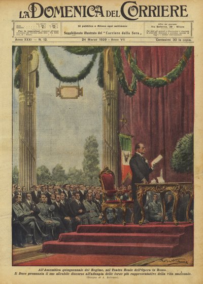 At the five-year Assembly of the Regime, at the Royal Opera House in Rome by Achille Beltrame