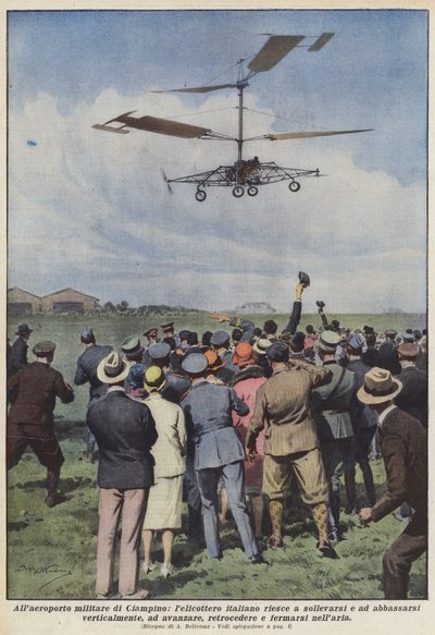 At the Ciampino Military Airport, the Italian Helicopter Manages to Lift and Lower by Achille Beltrame