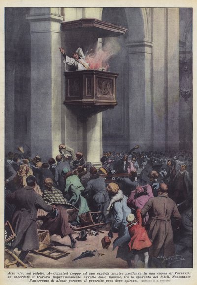 Burned Alive on the Pulpit by Achille Beltrame