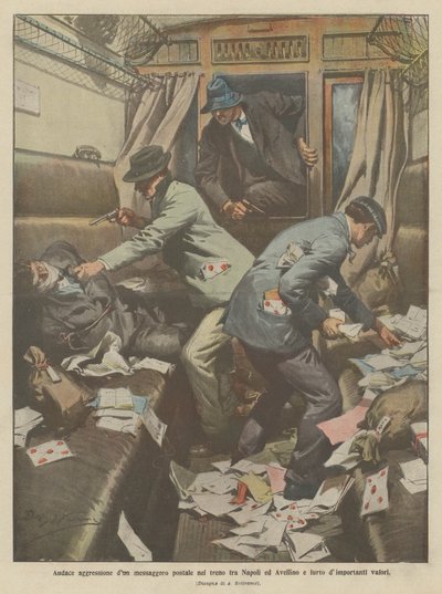 Daring Attack on a Postal Messenger on the Train Between Naples and Avellino and Theft of Important Valuables by Achille Beltrame