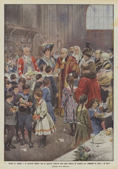 Children of English Soldiers and Sailors Now at War, Received by the Lord Mayor of London by Achille Beltrame