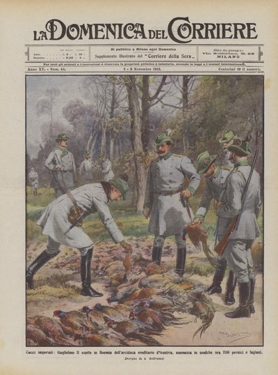 Imperial Hunts, Wilhelm II Guest in Bohemia of the Archduke Heir of Austria by Achille Beltrame
