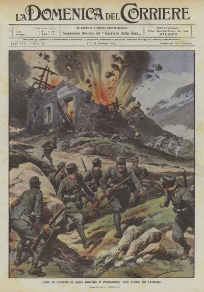 How an Austrian Supply Post Was Destroyed, on the Slopes of Lavarone by Achille Beltrame