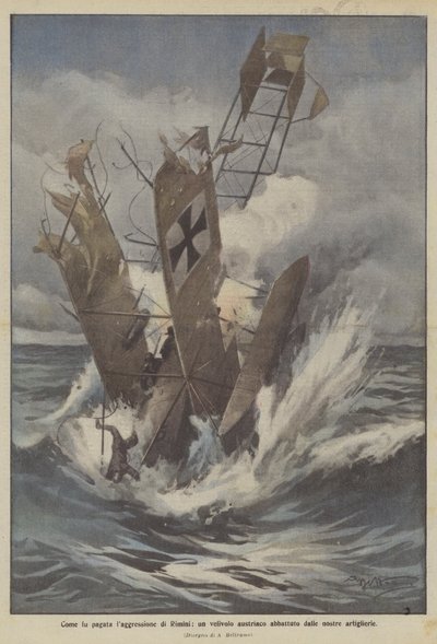 How the Attack on Rimini Was Paid, an Austrian Aircraft Shot Down by Our Artillery by Achille Beltrame