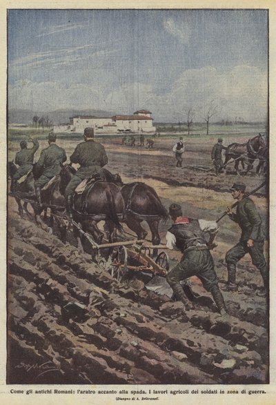 Like the Ancient Romans, the Plow Next to the Sword by Achille Beltrame