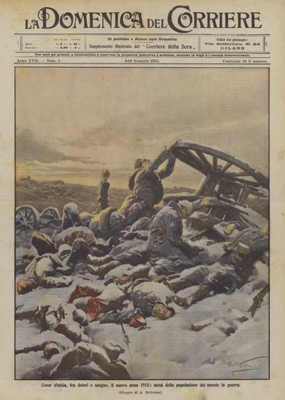 How the New Year 1915 Begins, Half of the World