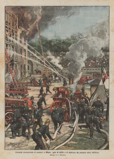 International firefighters competition in Milan, skill and dexterity competitions of foreign firefighters at the Arena by Achille Beltrame