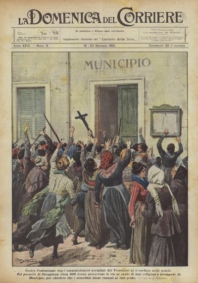 Against the Ostracism of Socialist Administrators in Vercelli Towards the Crucifix in Schools by Achille Beltrame