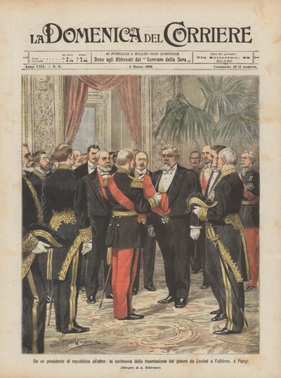 From One President of the Republic to Another, the Ceremony of Power Transfer from Loubet by Achille Beltrame