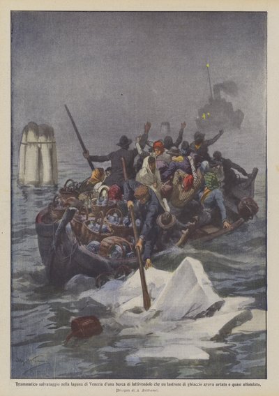 Dramatic Rescue in the Venice Lagoon of a Milkmaid