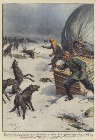 Two Russian Aeronauts Had to Interrupt a Balloon Excursion Due to a Hurricane by Achille Beltrame