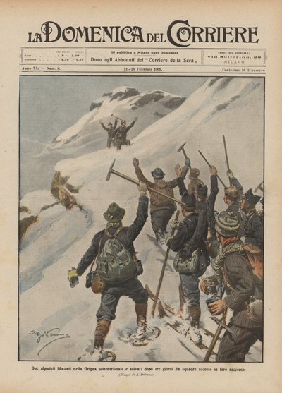 Two Mountaineers Trapped in the Northern Grigna and Rescued After Three Days by Teams Rushing to Their Aid by Achille Beltrame