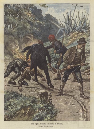 Two Sicilian Goatherds Murdered and Burned by Achille Beltrame