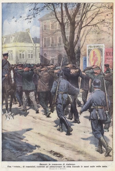 During the Hamburg Uprising by Achille Beltrame