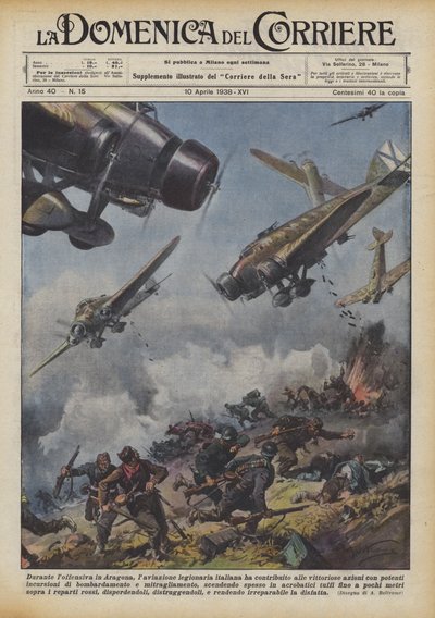 During the Offensive in Aragon, the Italian Legionary Aviation Contributed to the Victorious by Achille Beltrame