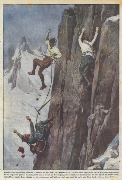 Exciting adventure during the climb to a peak of Mont Blanc by Achille Beltrame