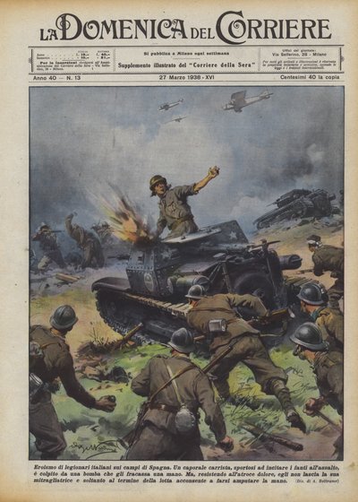 Heroism of Italian Legionaries in the Fields of Spain by Achille Beltrame