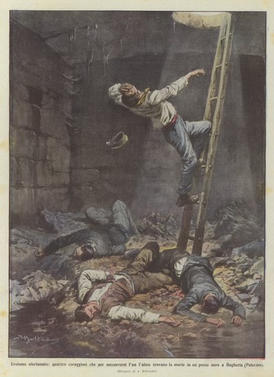 Unfortunate Heroism: Four Brave Men Die Trying to Rescue Each Other by Achille Beltrame