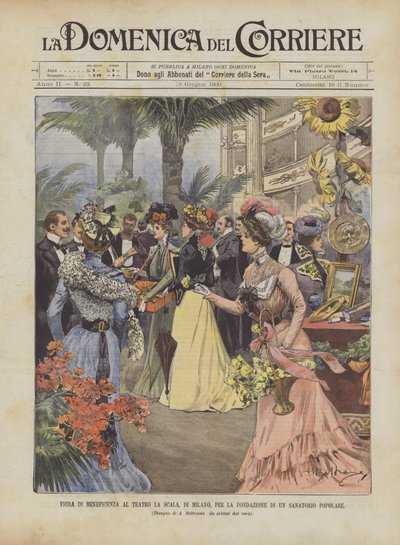 Charity Fair at La Scala Theater, Milan, for the Foundation of a Popular Sanatorium by Achille Beltrame