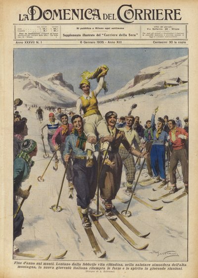 End of the Year in the Mountains by Achille Beltrame