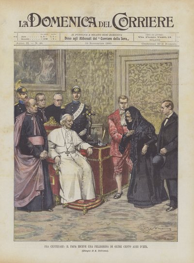 Among Centenarians, the Pope Receives a Pilgrim Over One Hundred Years Old by Achille Beltrame