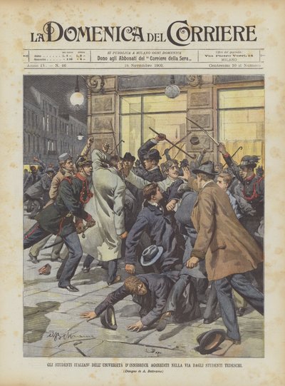 Italian Students of the University of Innsbruck Attacked on the Street by German Students by Achille Beltrame