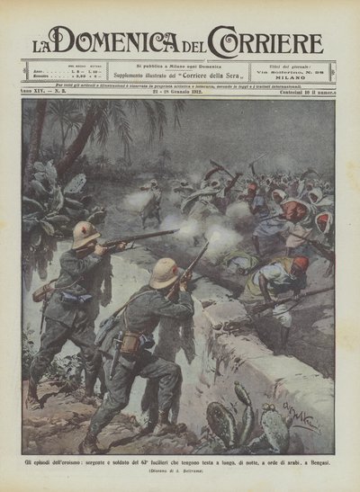 Episodes of Heroism, Sergeant and Soldier of the 63rd Riflemen Hold Out for a Long Time by Achille Beltrame