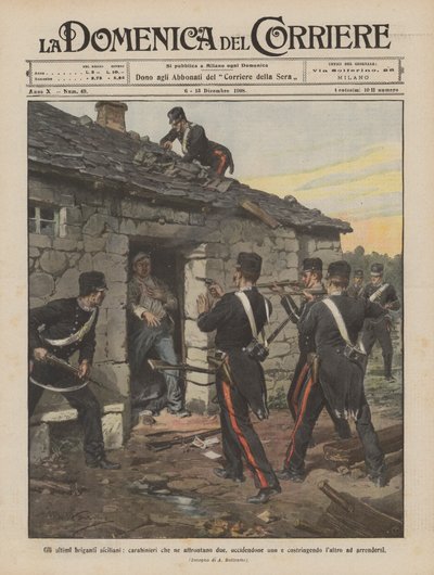 The Last Sicilian Bandits, Carabinieri Facing Two, Killing One and Forcing by Achille Beltrame