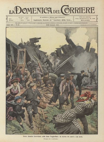 Serious Railway Disaster on the Foggia-Bari Line, the Search for the Dead and Injured by Achille Beltrame