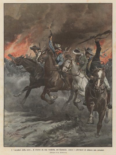 The Knights of the Night Returning from a Vendetta in Kentucky Against Non-Unionist Tobacco Growers by Achille Beltrame