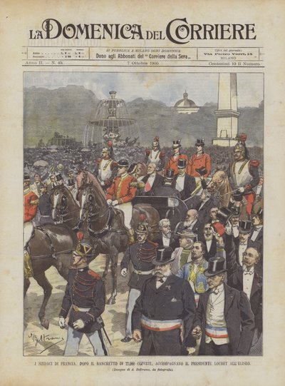 The Mayors of France, After the Banquet of 22,000 Guests, Accompany President Loubet to the Élysée by Achille Beltrame