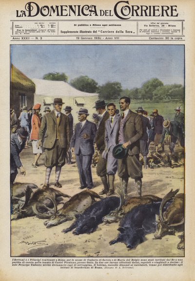 The Sovereigns and Princes gathered in Rome for the wedding of Umberto of Savoy and Maria of Belgium by Achille Beltrame