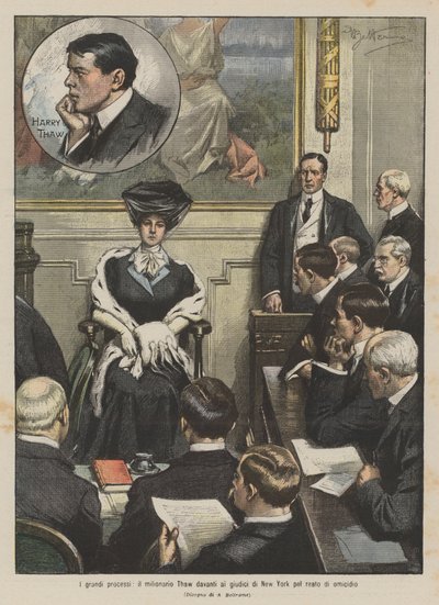 The Great Trials, Millionaire Thaw Before the Judges in New York for Murder by Achille Beltrame