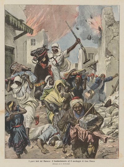 The Serious Events in Morocco, the Bombardment and Looting of Casablanca by Achille Beltrame